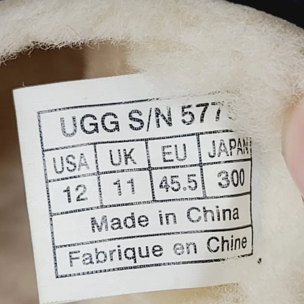 UGG Men's Black‎ Scuff's 5776 Sherpa Suede Slip-On Winter Slipper Size 12